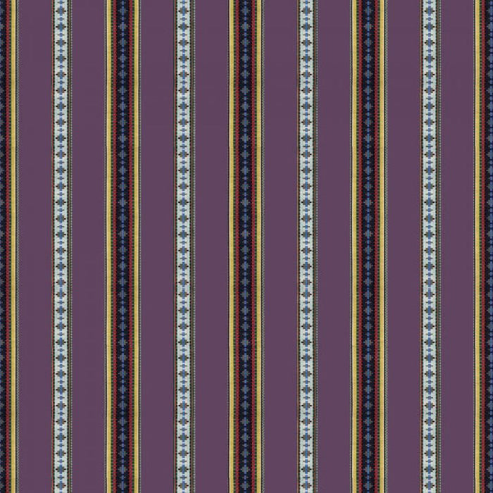 Brunschwig & Fils Rayure Broderie Aubergine Fabric Sample 8015147.10.0