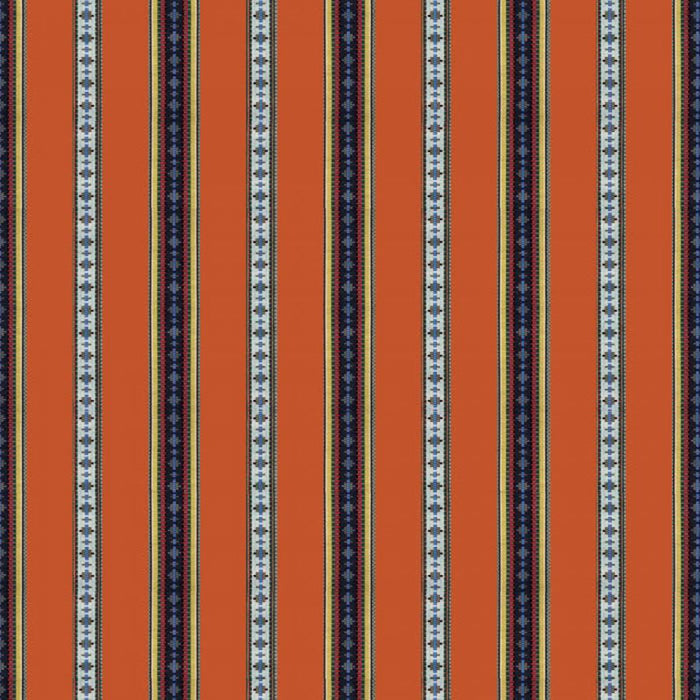 Brunschwig & Fils Rayure Broderie Orange Fabric Sample 8015147.12.0