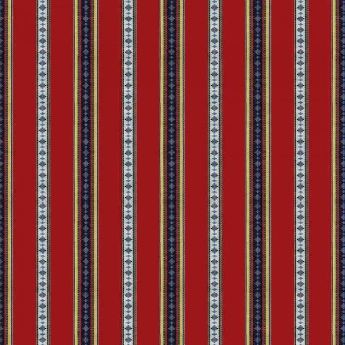 Brunschwig & Fils Rayure Broderie Red Fabric Sample 8015147.19.0