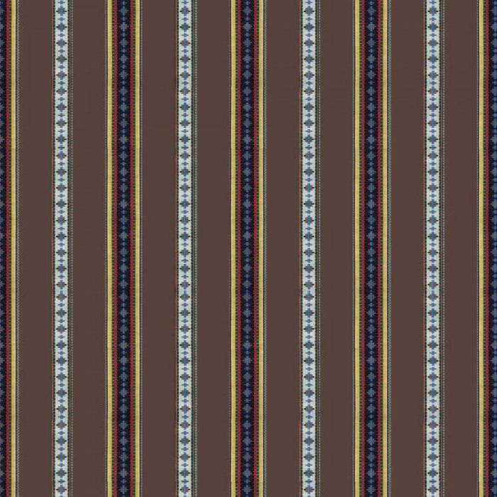 Brunschwig & Fils Rayure Broderie Brun Fabric Sample 8015147.6.0
