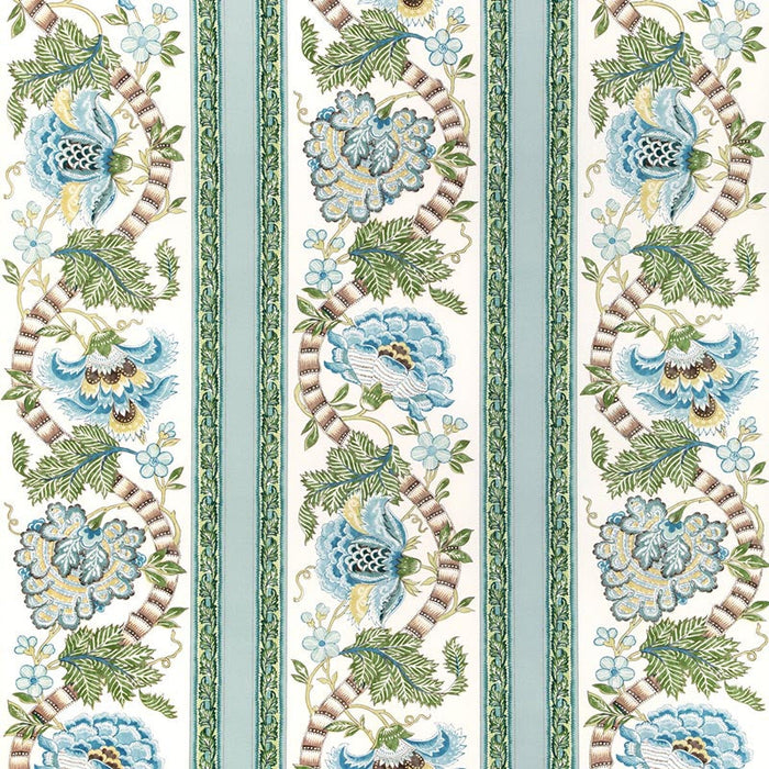 Brunschwig & Fils Lauris Print Aqua/Leaf Fabric Sample 8023106.353.0