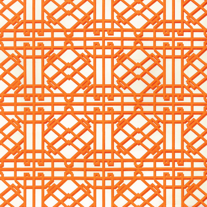 Brunschwig & Fils Pavilion Trellis Orange Fabric Sample 8024122.12.0