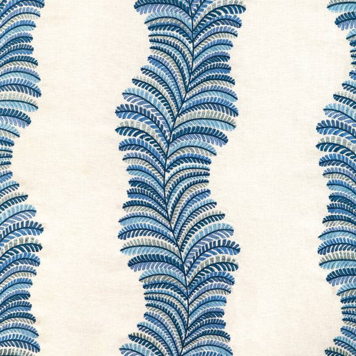 Brunschwig & Fils Rowan Emb Blue Fabric Sample 8024129.55.0