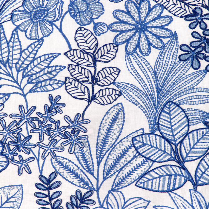 Brunschwig & Fils Woodruff Emb Blue Fabric Sample 8024131.550.0