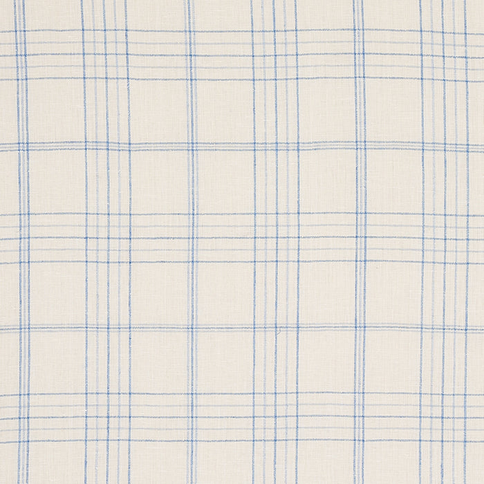 Schumacher Nils Plaid Linen Blue Fabric 80301