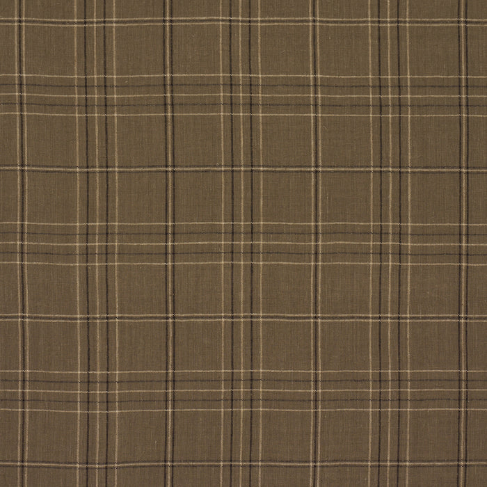Schumacher Nils Plaid Linen Lichen Fabric Schumacher 80304