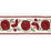 Schumacher Saranda Flower Embroidery Tape Cardinal Trim Sample 80390