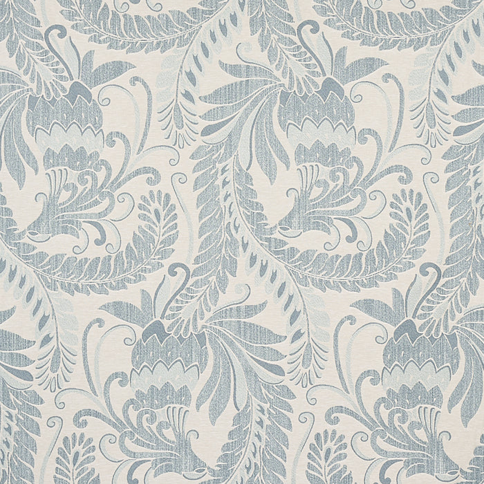 Schumacher Orley Jaquard Blue On Light Blue Fabric 80641