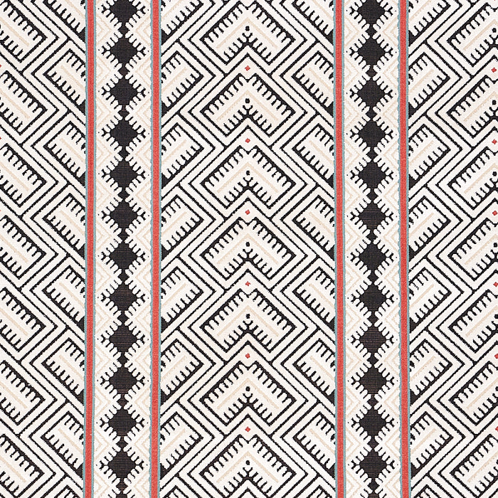 Schumacher Parvin Velvet Black And Ivory Fabric 80650