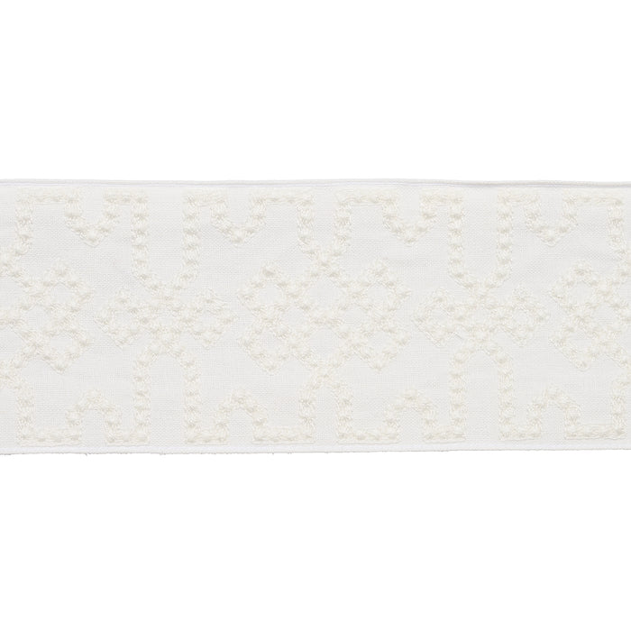 Schumacher Knotted Trellis Tape White On White Trim 80884