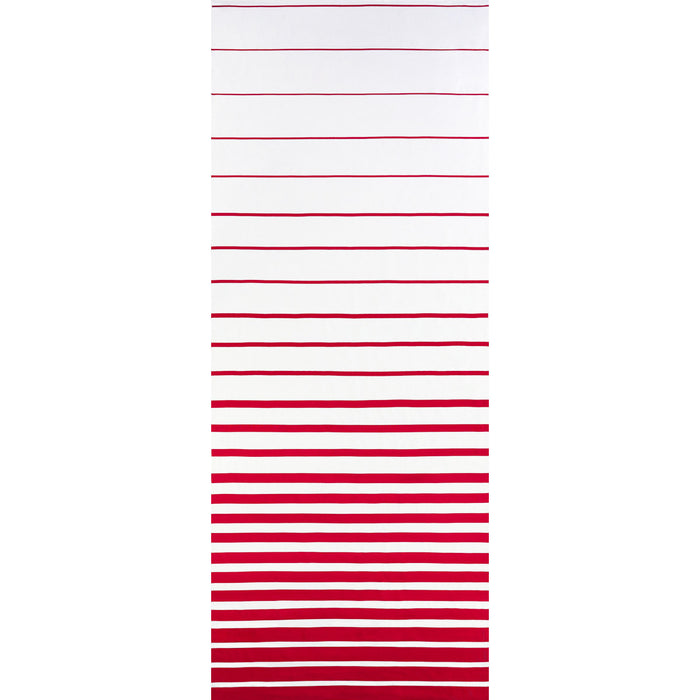 Schumacher Ribbon Applique Panel Red On Ivory Fabric 81143