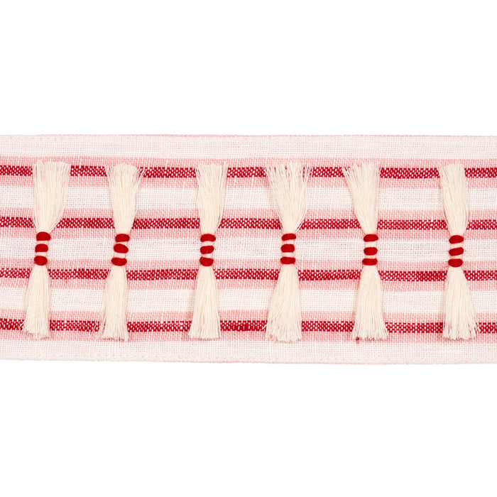 Schumacher Eyelash Fringe Red Trim 81202