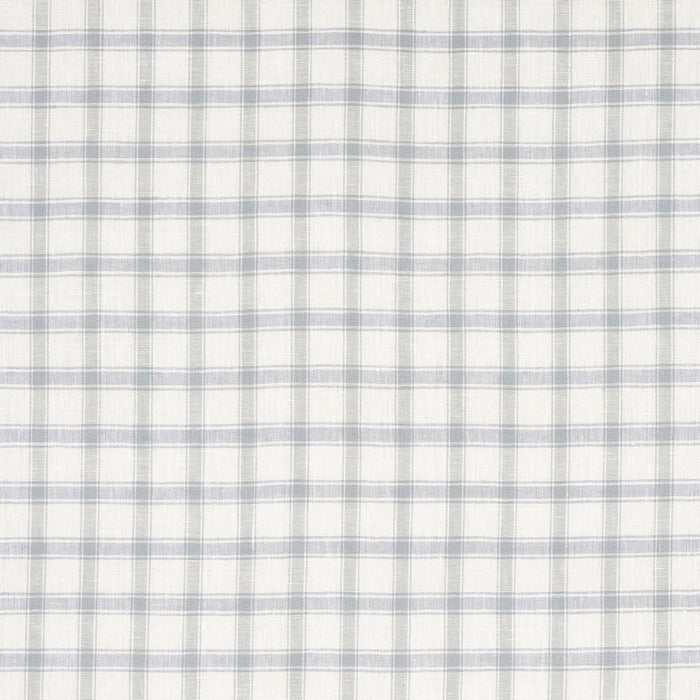 Schumacher Crawford Linen Check Jasper Blue Fabric 81450