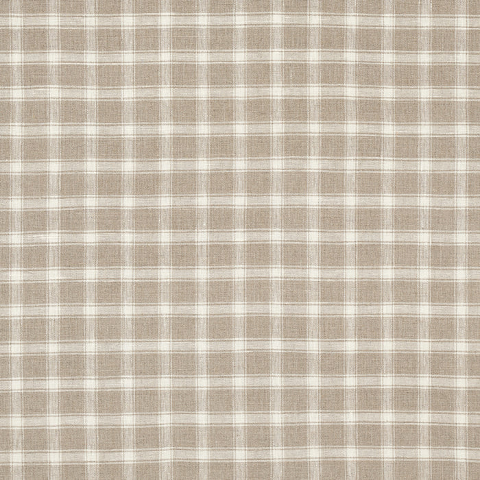 Schumacher Crawford Linen Check Flax Fabric 81453