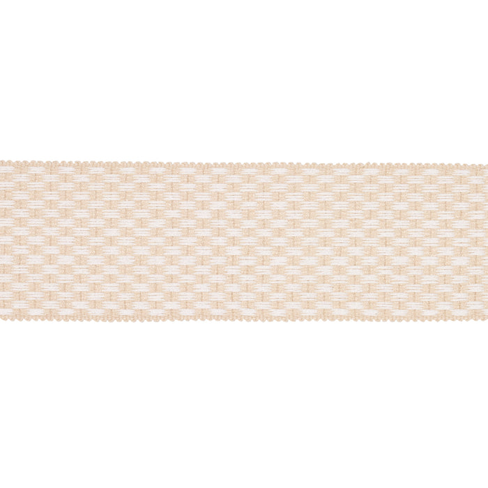 Schumacher Crawford Check Tape Wide Coffee Trim Sample 81642