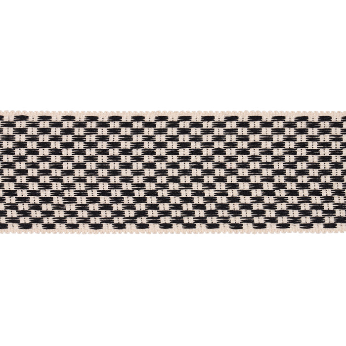 Schumacher Crawford Check Tape Wide Basalt Trim Sample 81643