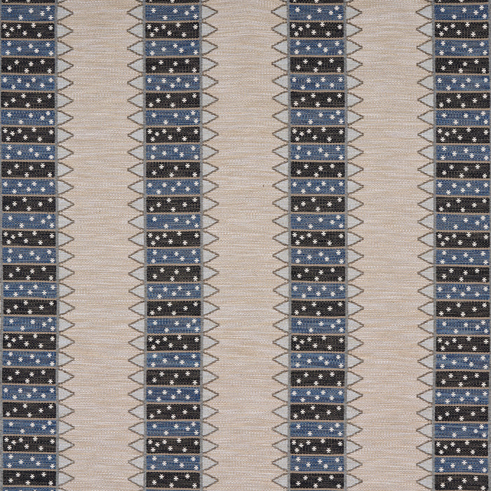 Schumacher Noor Kilim Stripe Indigo Fabric Sample 81982