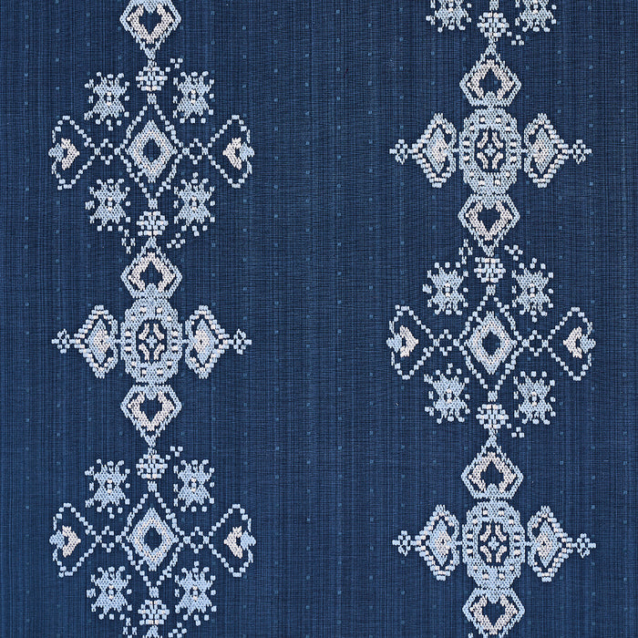 Schumacher Nadira Embroidery Indigo Fabric 82070