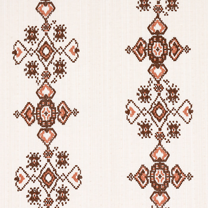 Schumacher Nadira Embroidery Cocoa Fabric 82071