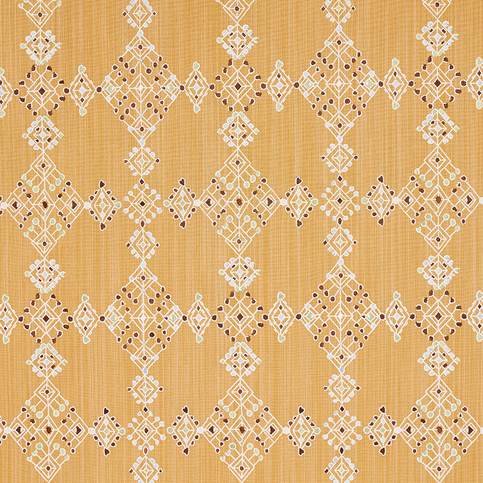 Schumacher Kalindi Embroidery Saffron Fabric 82082
