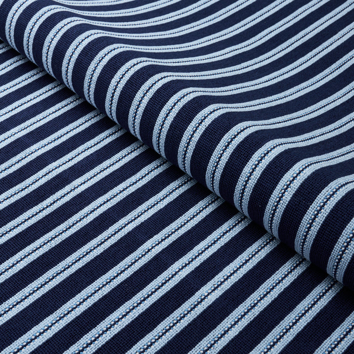 Schumacher Benson Stripe Epingle Navy Fabric 82180