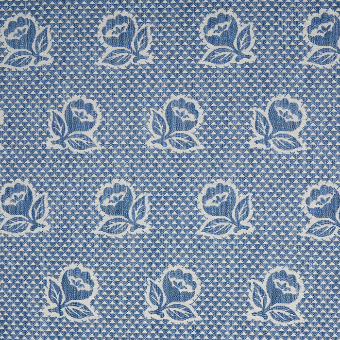 Schumacher Fleurette Denim Fabric 82190