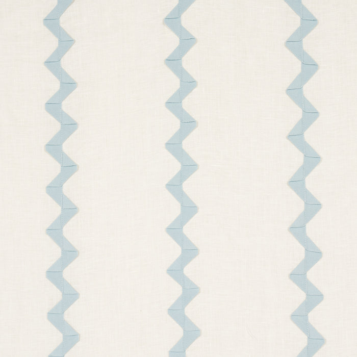 Schumacher Lazare Applique Sky On Ivory Fabric 82221