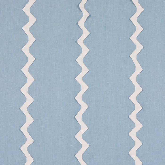 Schumacher Lazare Applique Ivory On Chambray Fabric 82222