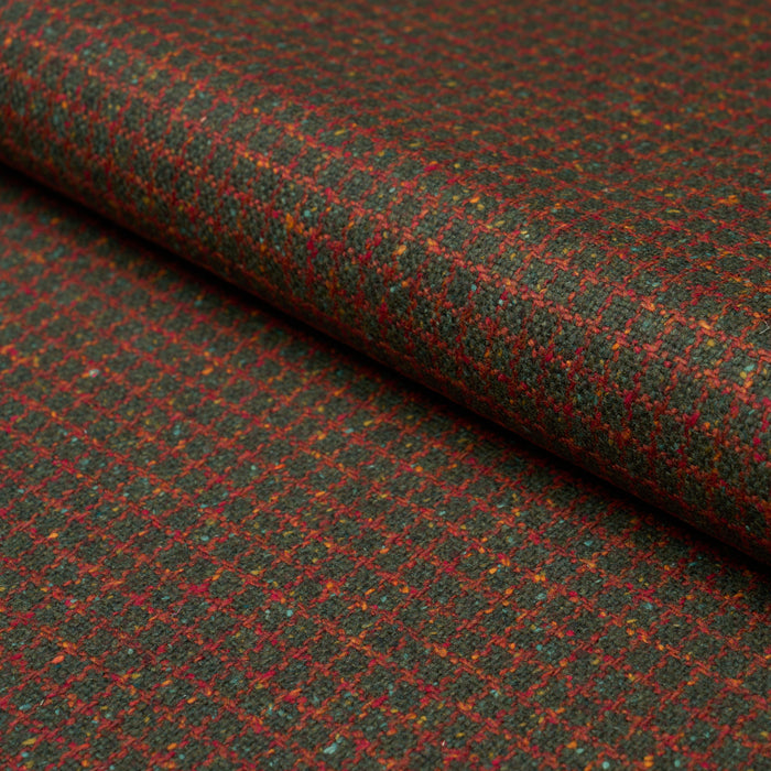 Schumacher Hudson Wool Check Forest Green Fabric Schumacher 82353