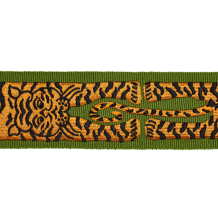 Schumacher Le Tigre Embroidered Trim Green Trim 82511