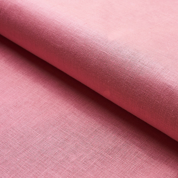 Schumacher Lange Glazed Linen Pink Fabric Sample 82681