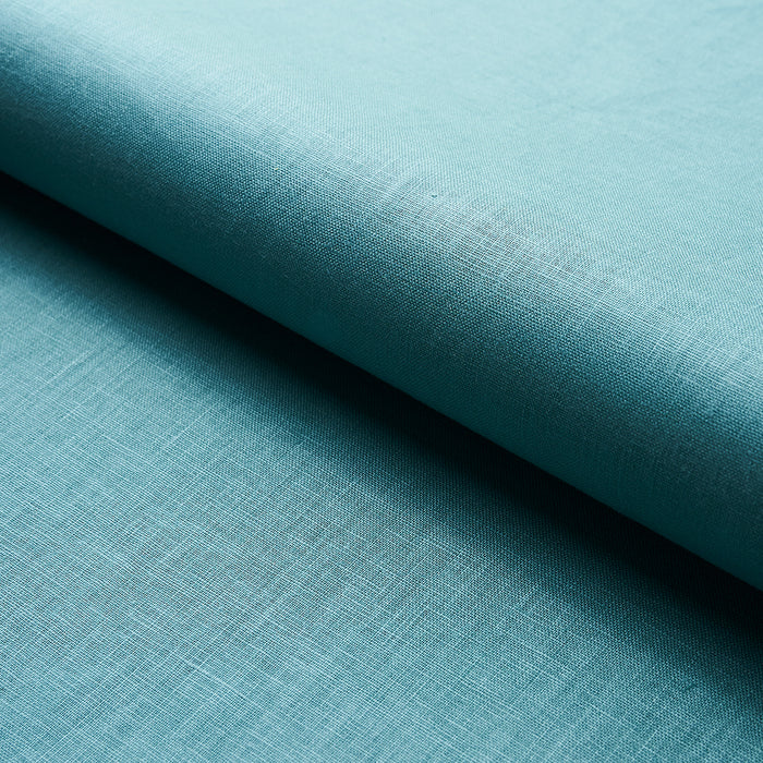 Schumacher Lange Glazed Linen Ocean Fabric Sample 82685