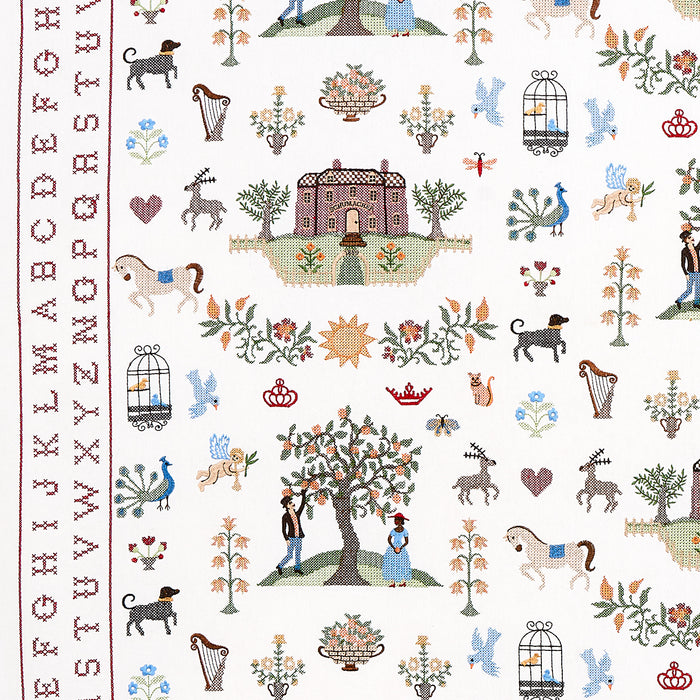 Schumacher Merrifield Sampler Document Fabric 82890
