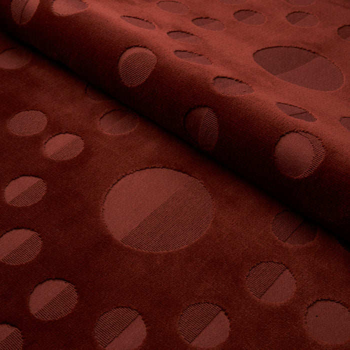 Schumacher Moon Phase Velvet Red Fabric 83191