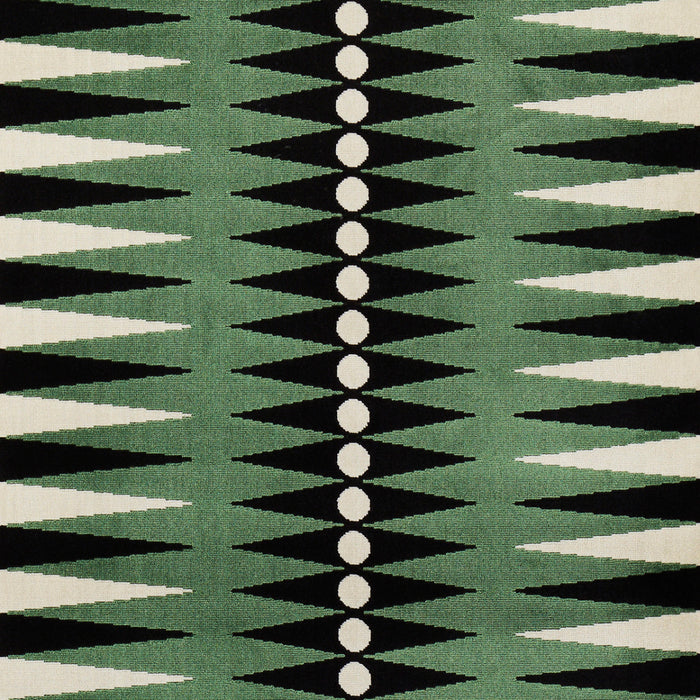 Schumacher Backgammon Cut Velvet Green Fabric 83202