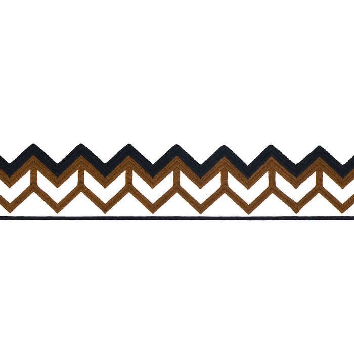 Schumacher Sparren Embroidered Tape Brown Trim 83611