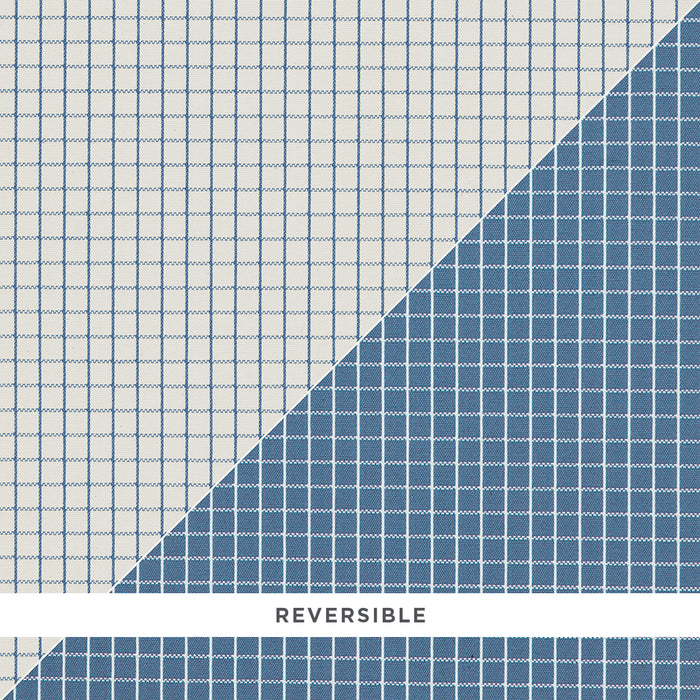 Schumacher Georgie Reversible Check Indigo Fabric 83691