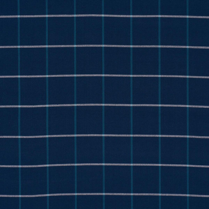 Schumacher Frannie Windowpane Navy Fabric 83787