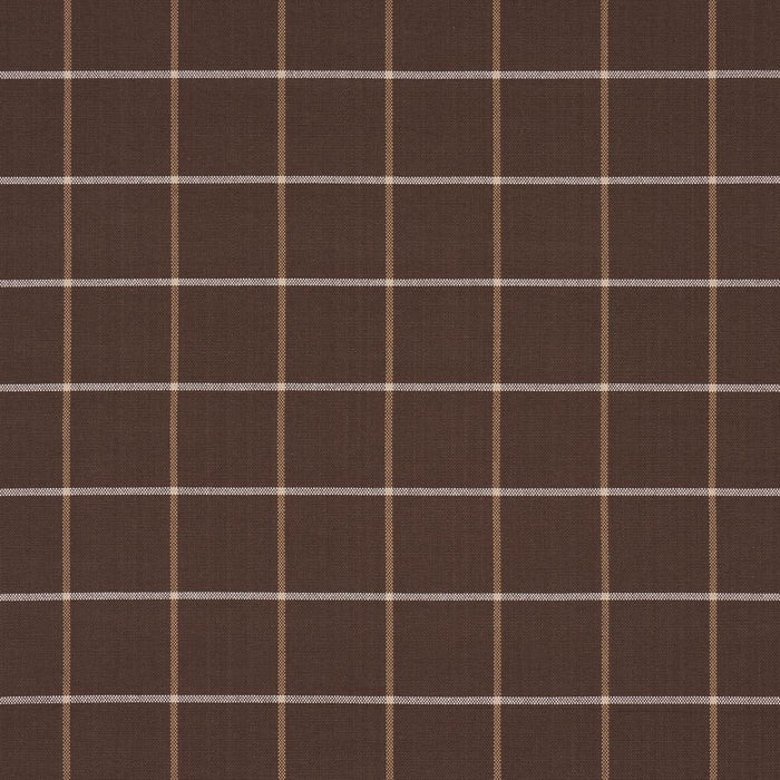 Schumacher Frannie Windowpane Chocolate Fabric 83788
