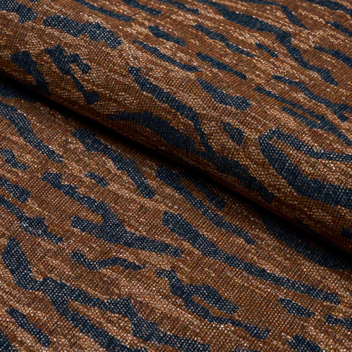 Schumacher Altamira Navy/Brown Fabric Sample 83970
