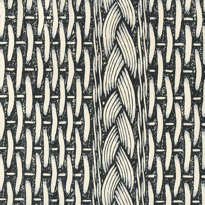 China Seas Newport Rattan Black Gray Wallpaper 8400WP-01OW