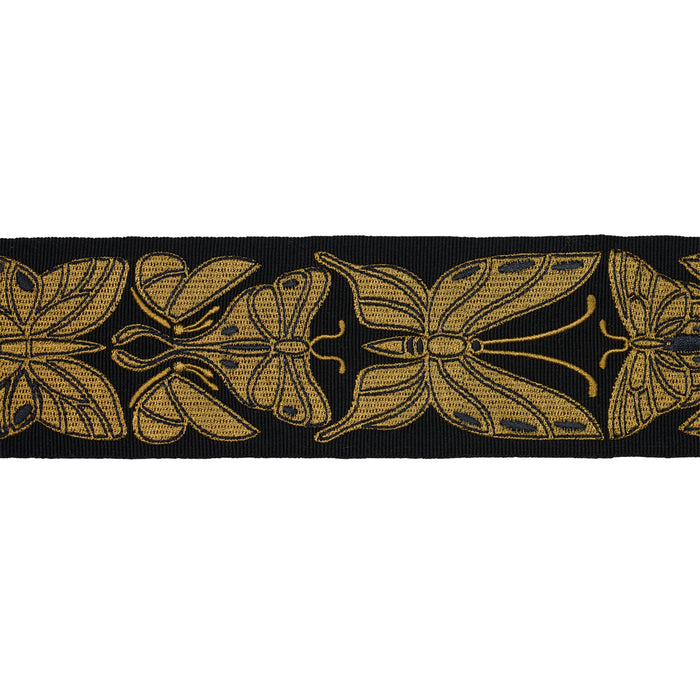 Schumacher Metamorphosis Tape Noir & Gold Trim 84380