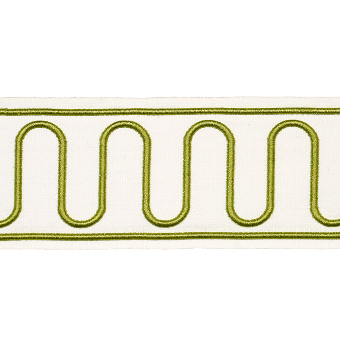 Schumacher Royere Scroll Green Trim Sample 84622