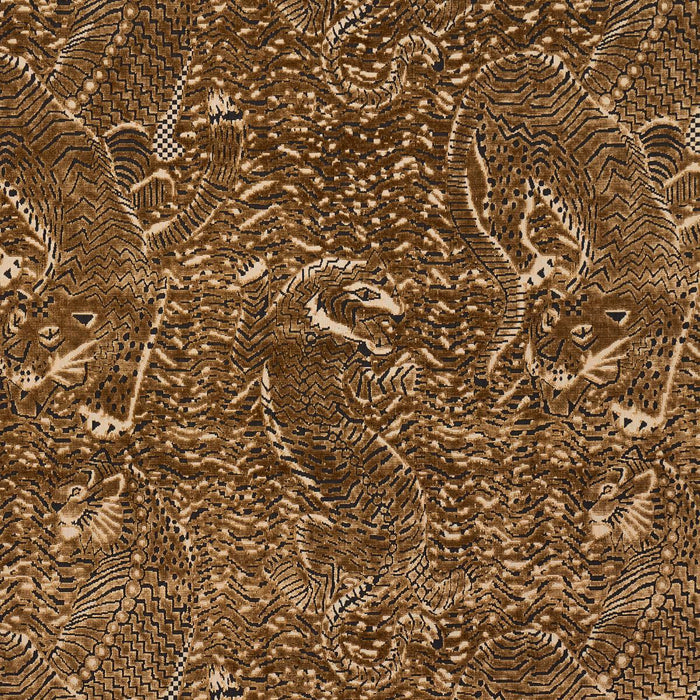 Schumacher Tigress Velvet Gold Fabric 84830