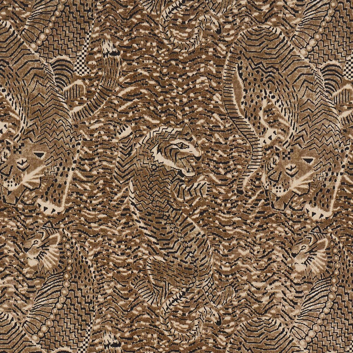 Schumacher Tigress Velvet Champagne Fabric 84831