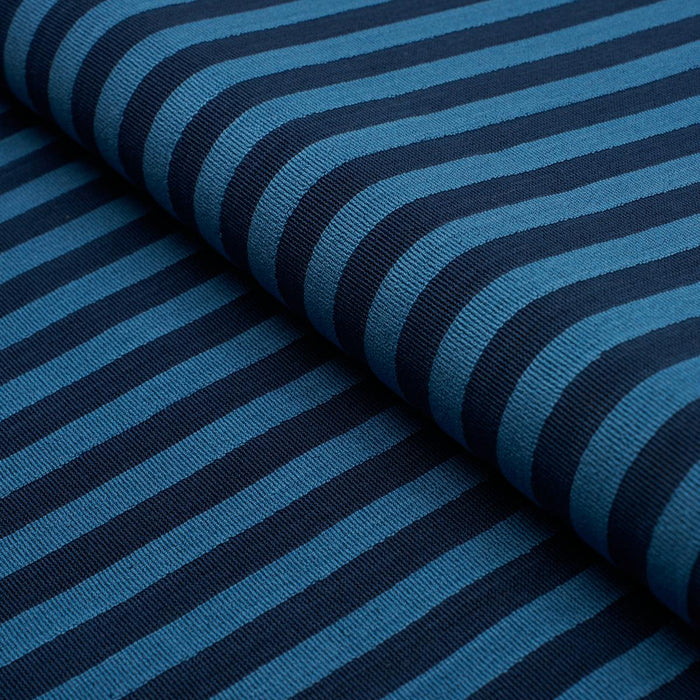 Schumacher Pipe Illusion Bleu Fabric 85511