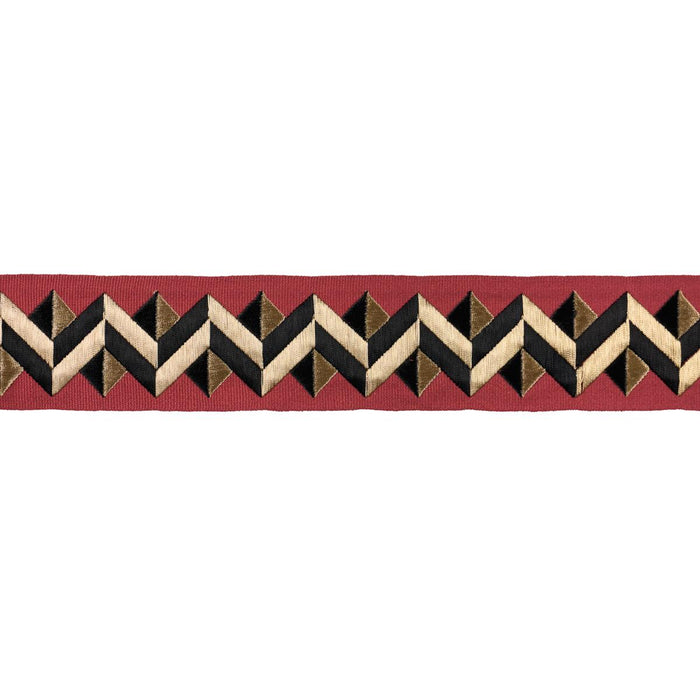 Schumacher Zigzag Moderne Tape Red Trim 85580