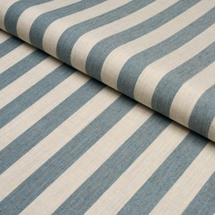 Schumacher Hanson Indoor/Outdoor Stripe Teal Fabric 85802