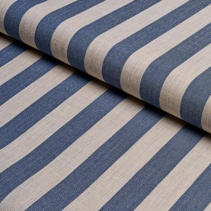 Schumacher Hanson Indoor/Outdoor Stripe Navy Fabric 85803