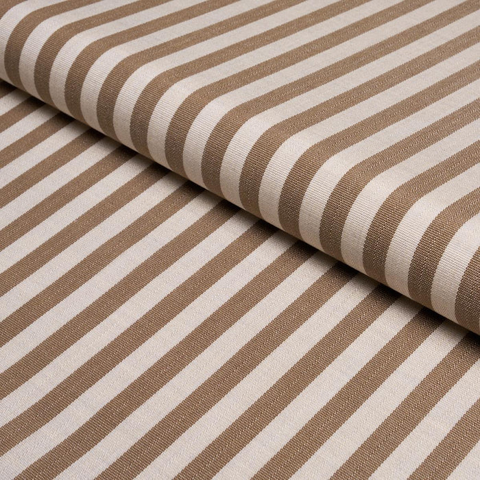 Schumacher Hanson Indoor/Outdoor Stripe Narrow Brown Fabric 85811